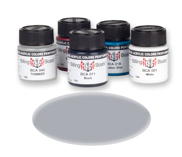 Billing Boats Silber 22 ml    Acryl Farbe BCA015