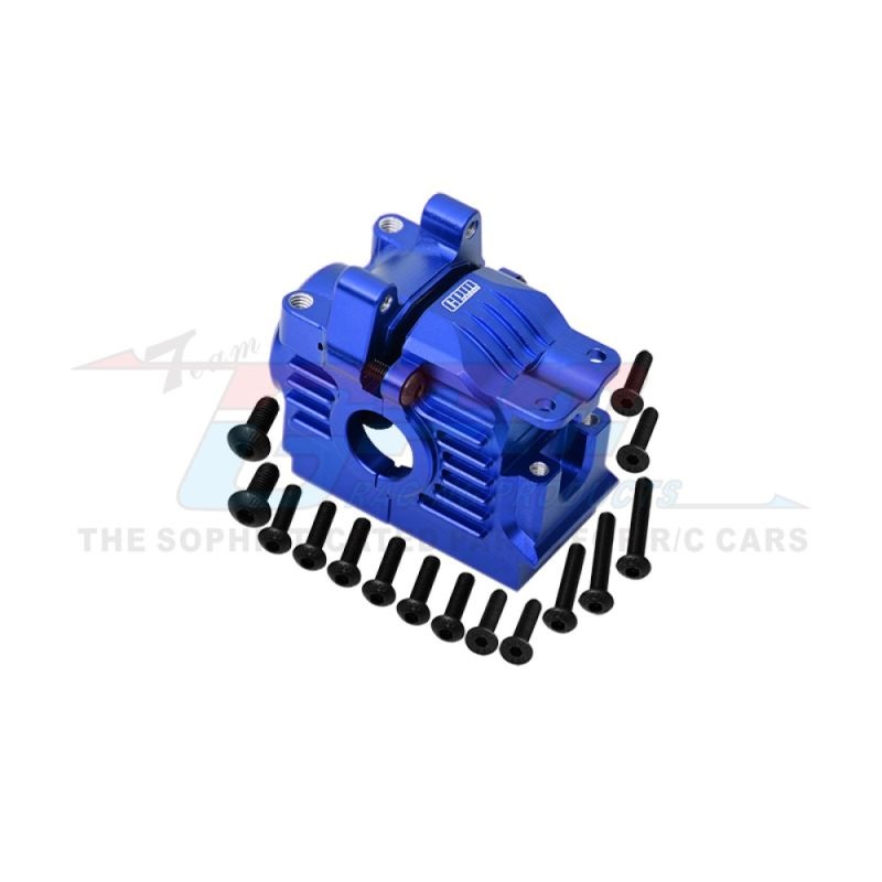 GPM Aluminium Getriebebox hinten blau TRX Rustler, Slash, Hoss, XO-01 4x4 RUS4013NB
