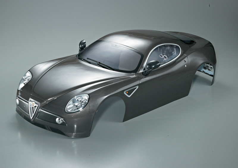 KB48095 Alfa Romeo 8C Karosserie für 1/7 Metallic Silbergrau RTU
