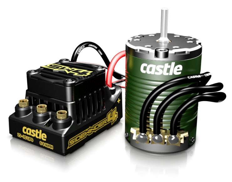 Castle Sidewinder 4 12.6V ESC WP Combo 1406-6900KV Sensor Motor 010-0164-03