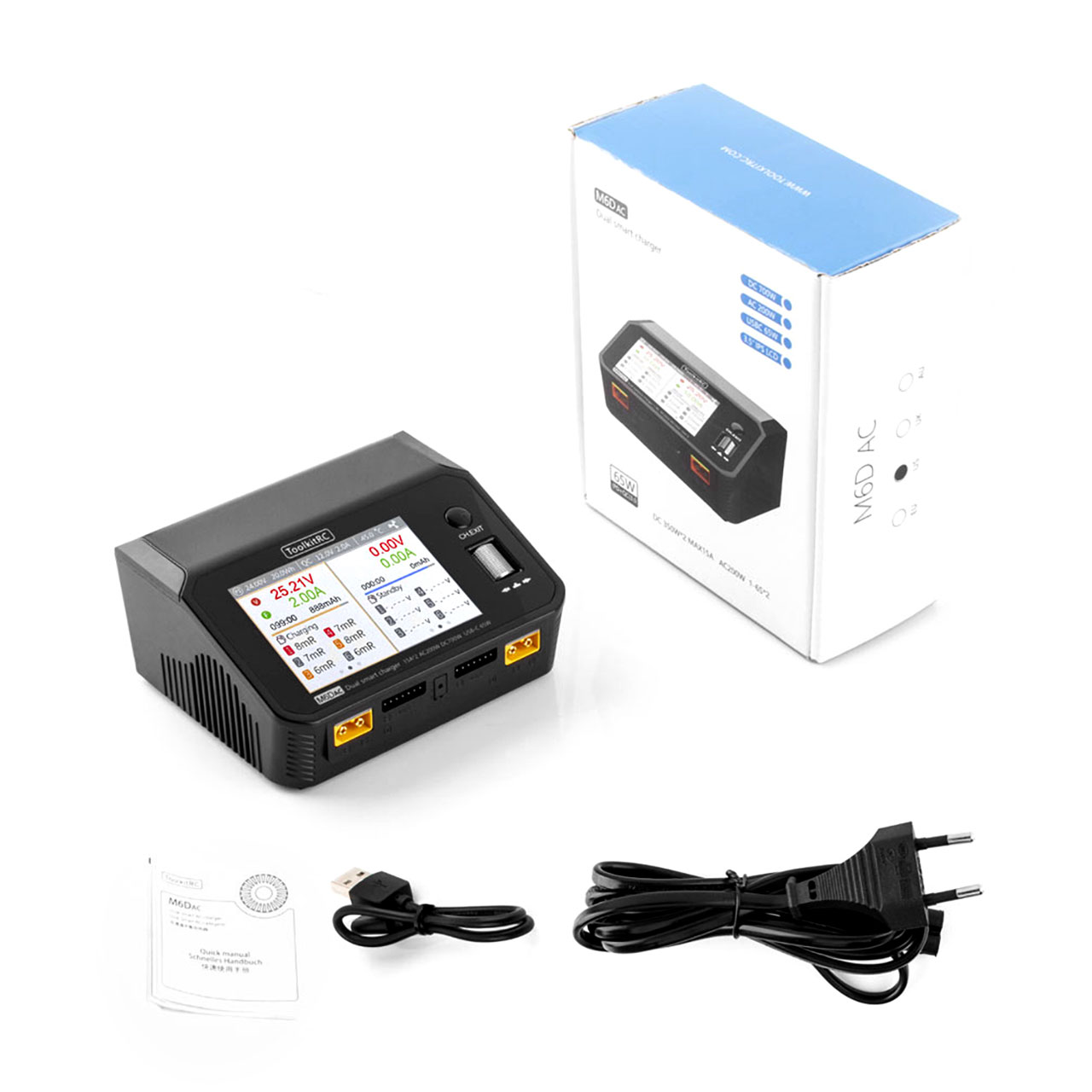 ToolkitRC M6DAC LiPo 1-6S 15A 2 Kanal Ladegerät AC/DC 11500