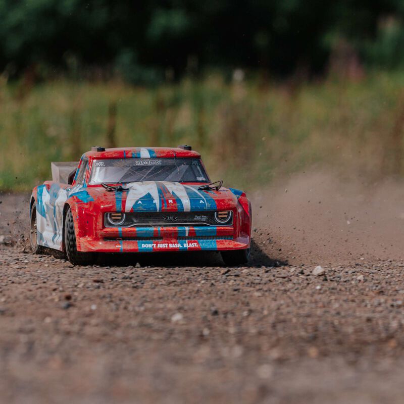 ARRMA 1/8 INFRACTION 4WD MEGA Resto-Mod Truck RTR, Red/Blue ARA4215V3BIT1