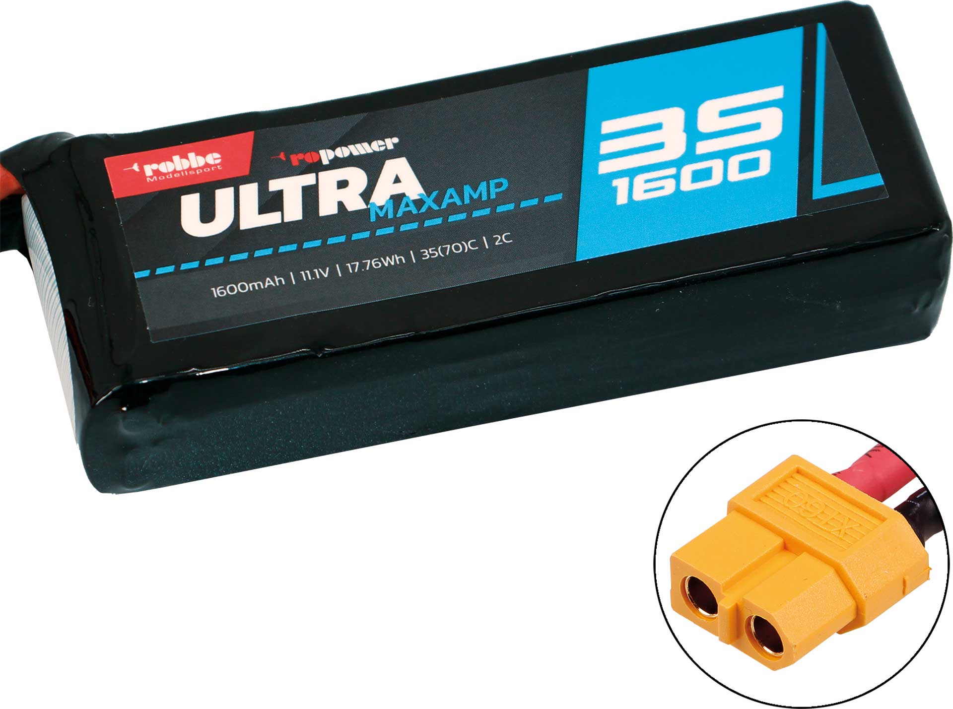 Robbe RO-POWER ULTRA MAXAMP 1600MAH 11,1 VOLT 3S 35(70)C LIPO AKKU 7358