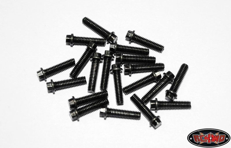 RC4WD Miniature Scale Hex Bolts (M2.5 x10mm) (Black) Z-S0381