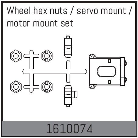 Absima Wheel hex nuts / servo mount / motor mount set 1610074