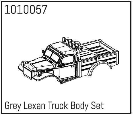 Hobby Plus Grey Lexan Power Wagon Body Set 240146