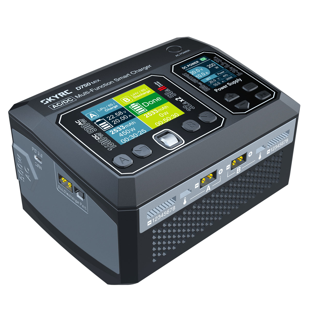 SkyRC D750 MIX Ladegerät LiPo 1-8s 32A 500W AC SK-100201-01