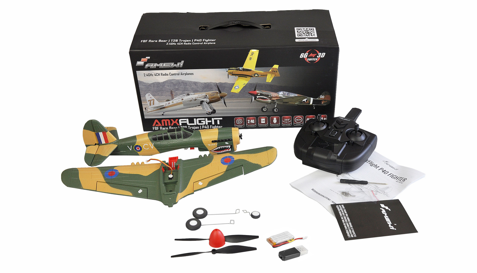 Amewi AMXFlight P40 Fighter 4 Kanal 3D/6G, RTF 24110