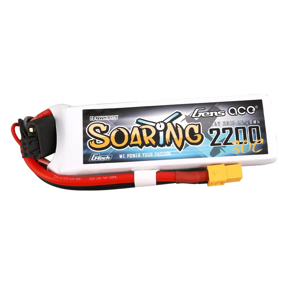 Gens Ace G-Tech Soaring 2200mAh 7.4V 30C 2S1P Lipo Akku Pack mit XT60 Stecker GEA222S30X6GT