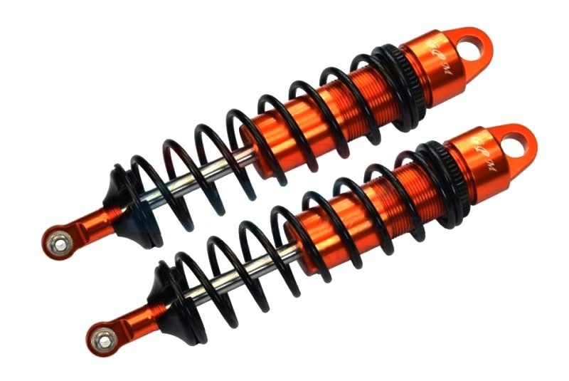 GPM Alum. 6061-T6 Dämpfer 143mm, 6mm Dämpferstange hi. orange Traxxas Sledge