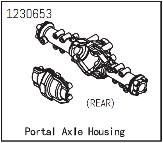 Absima Portal-Achsgehäuse hinten 1230653