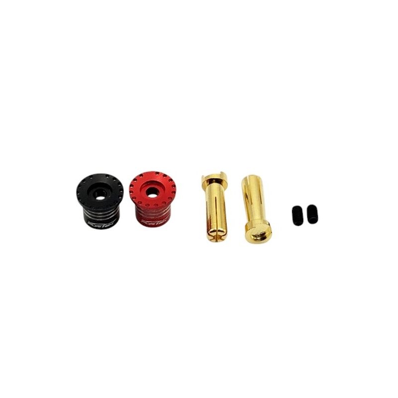 FURITEK Goldkontakt-Stecker 5mm rot/schwarz mit Kühlkörper & Griff FUR-2682