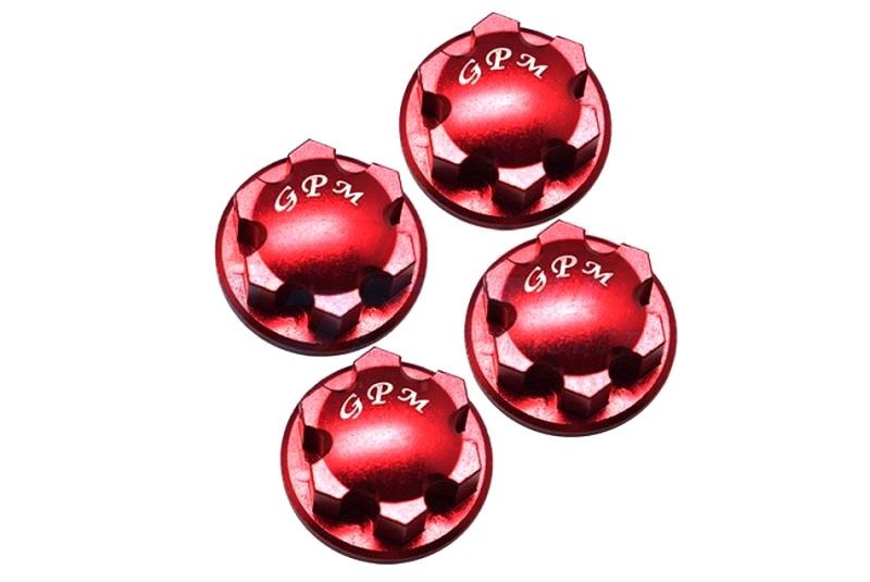 GPM Alu 6061-T6 Radnabenabdeckung rot (4 Stk.) Traxxas Sledge