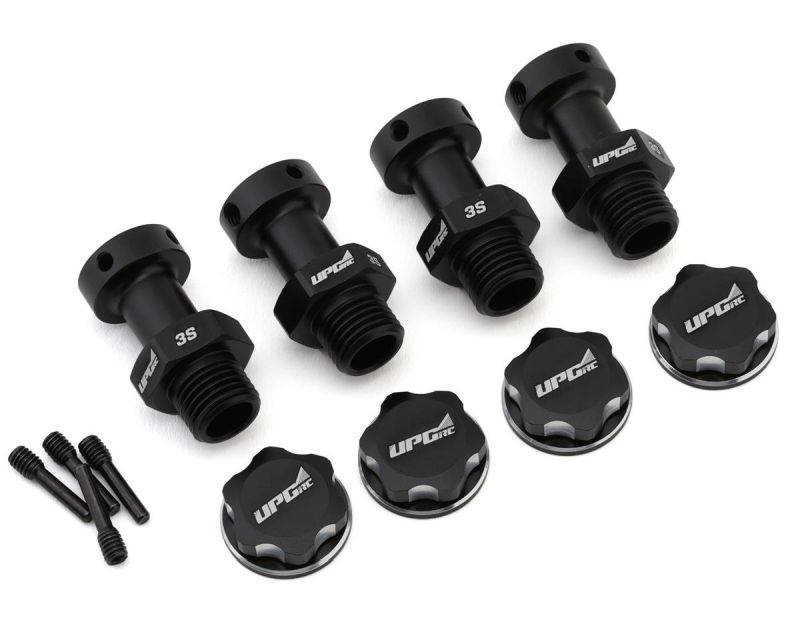 Upgrade RC Aluminum 17mm Hex Conversion for Arrma 3S Vehicles (Black) Direct Fit w/UpGrade RC 2.8 Tires