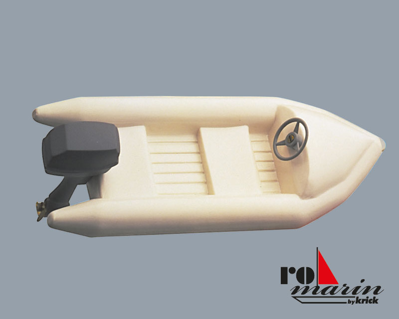 ROMARIN Schlauchboot mit Außenbordmotor-Atrappe 1:25 RO1577