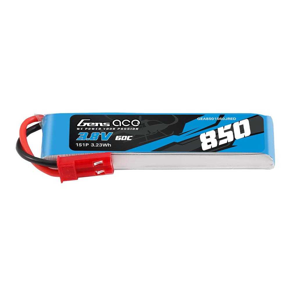 Gens Ace 850mAh 1S 3.8V 60C HV LIPO Akku mit JST-SYP Stecker GEA8501S60JRED
