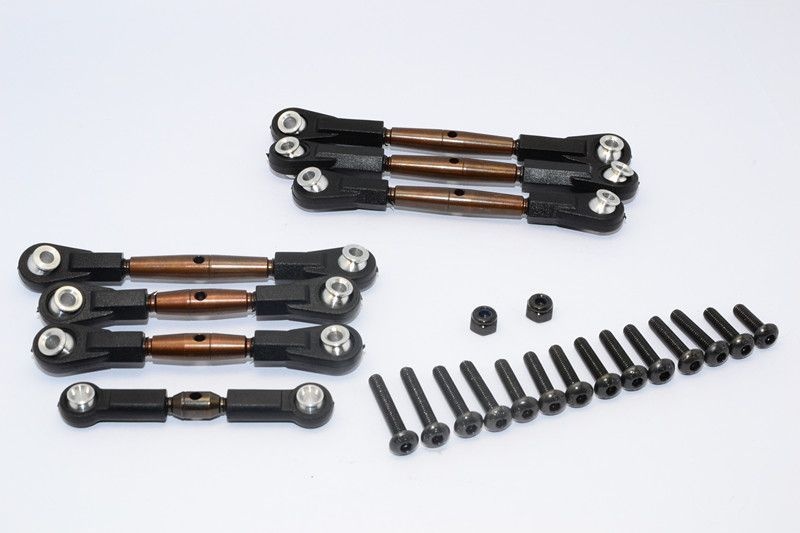 GPM Federstahl Spurstangen mit Kugelpfannen Set (7 Stk.) Tamiya TT02B
