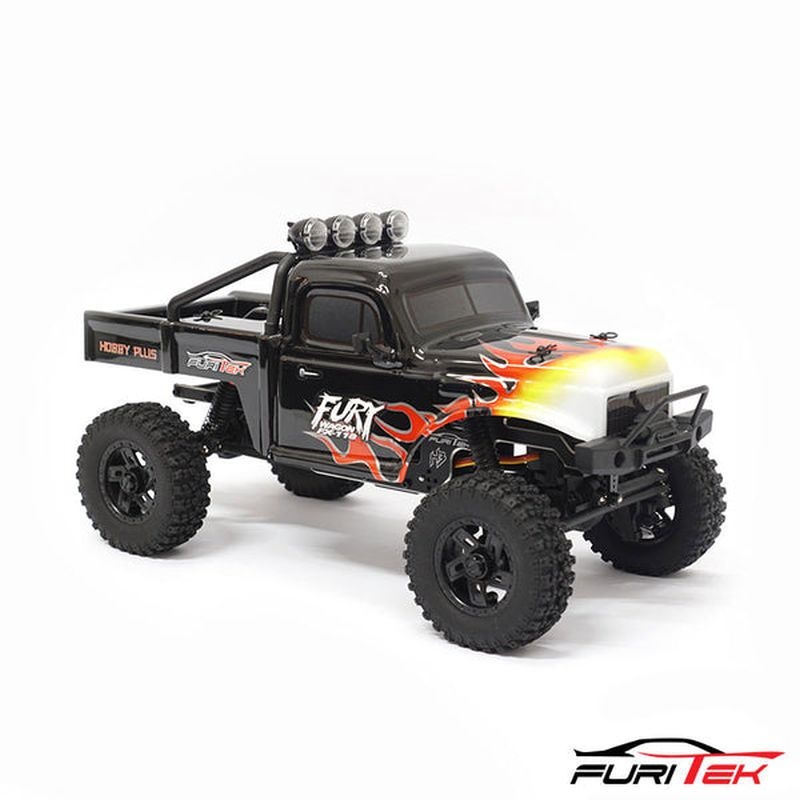 FURITEK FX118 FURY Wagon RTR schwarz mit Flammen Brushless 1/18 RC Crawler FUR-2411
