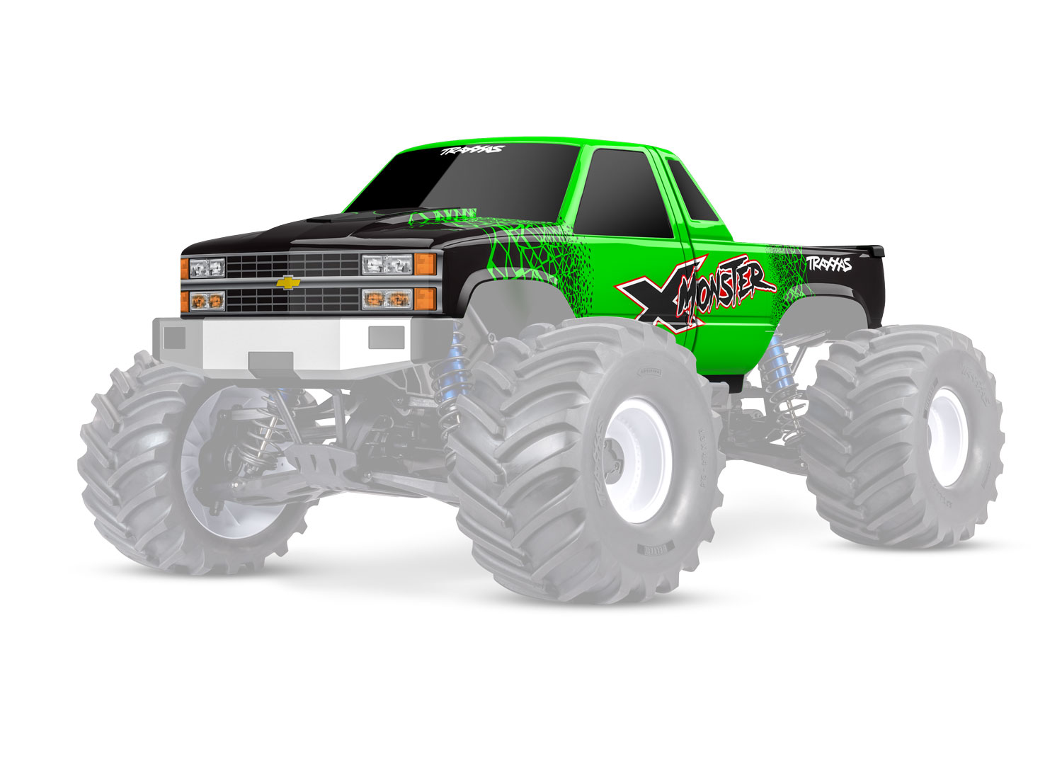 Traxxas Karosserie X-Maxx-MT grün Chevy K1500 mit Aufkleber 7697
