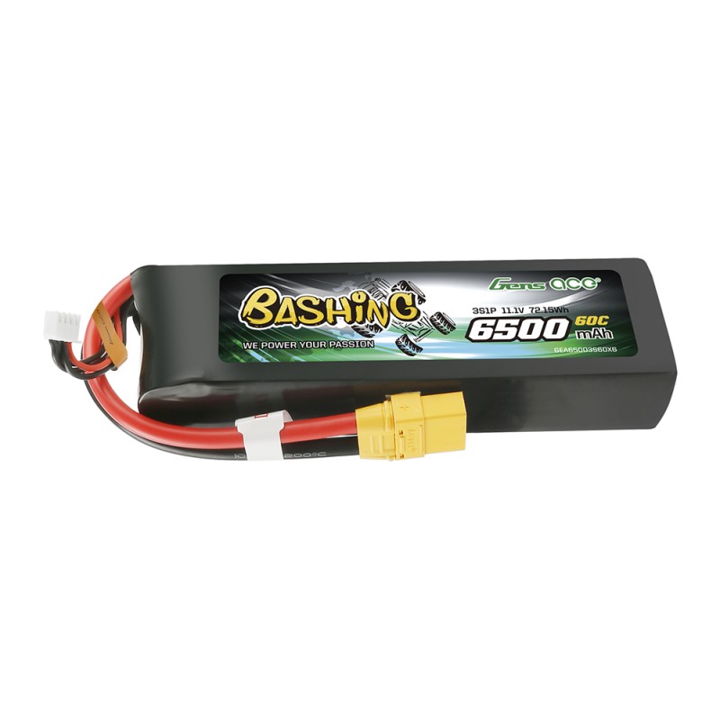 Gens ace Bashing LiPo 3S 11.1V-6500-60C (XT90) 154x46x26mm 420g Soft GE3-6500-3X9-60
