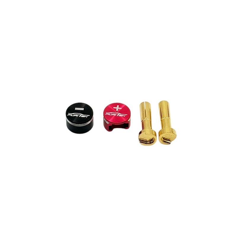 FURITEK LowPro Goldkontakt-Stecker 4mm rot/schwarz mit Kühlkörper & Griff FUR-2678