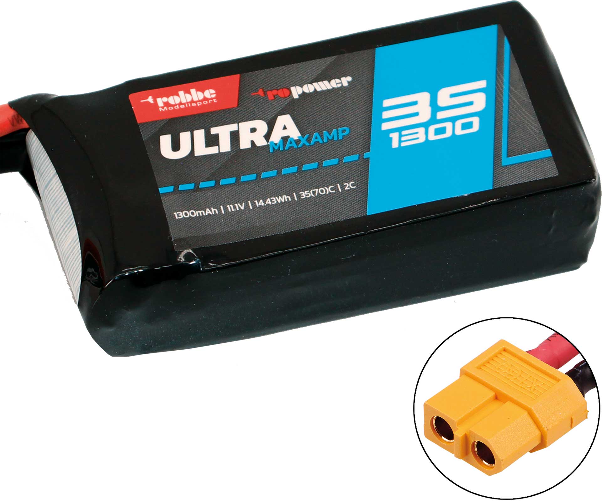 Robbe RO-POWER ULTRA MAXAMP 1300MAH 11,1 VOLT 3S 35(70)C LIPO AKKU 7356