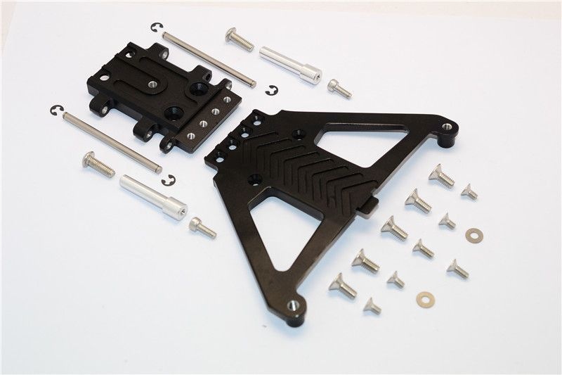 GPM Alu Chassisplatte unten hinten blau Traxxas Slash 4x4 LCG, Rally