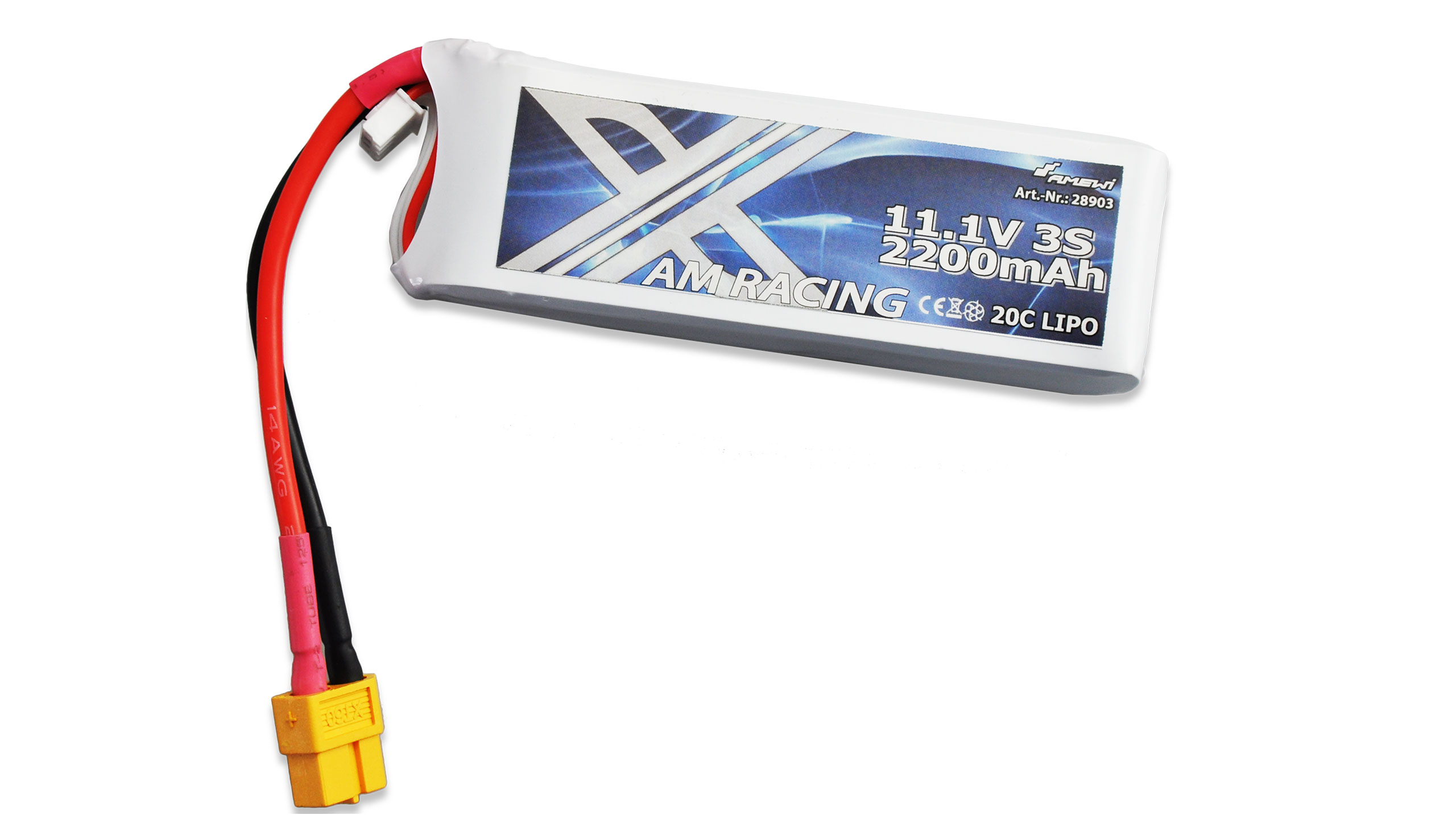 Amewi 11,1V 3S 2200mAh 20C LiPo, XT60 plug / FPV racing 28903 - Abbildung 1