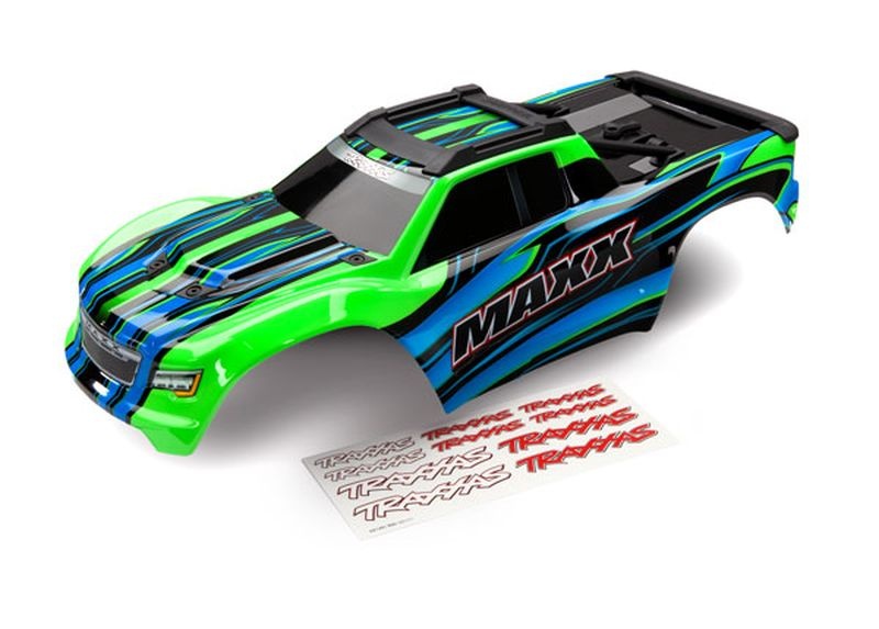 Traxxas Karo Maxx grün lackiert + Decal Sheet 8911G