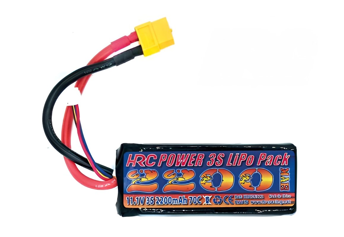 HRC LiPo Akku 3S 11.1V 2200mAh 70C Softcase XT60 90x35x26mm HRC06322X - Abbildung 1