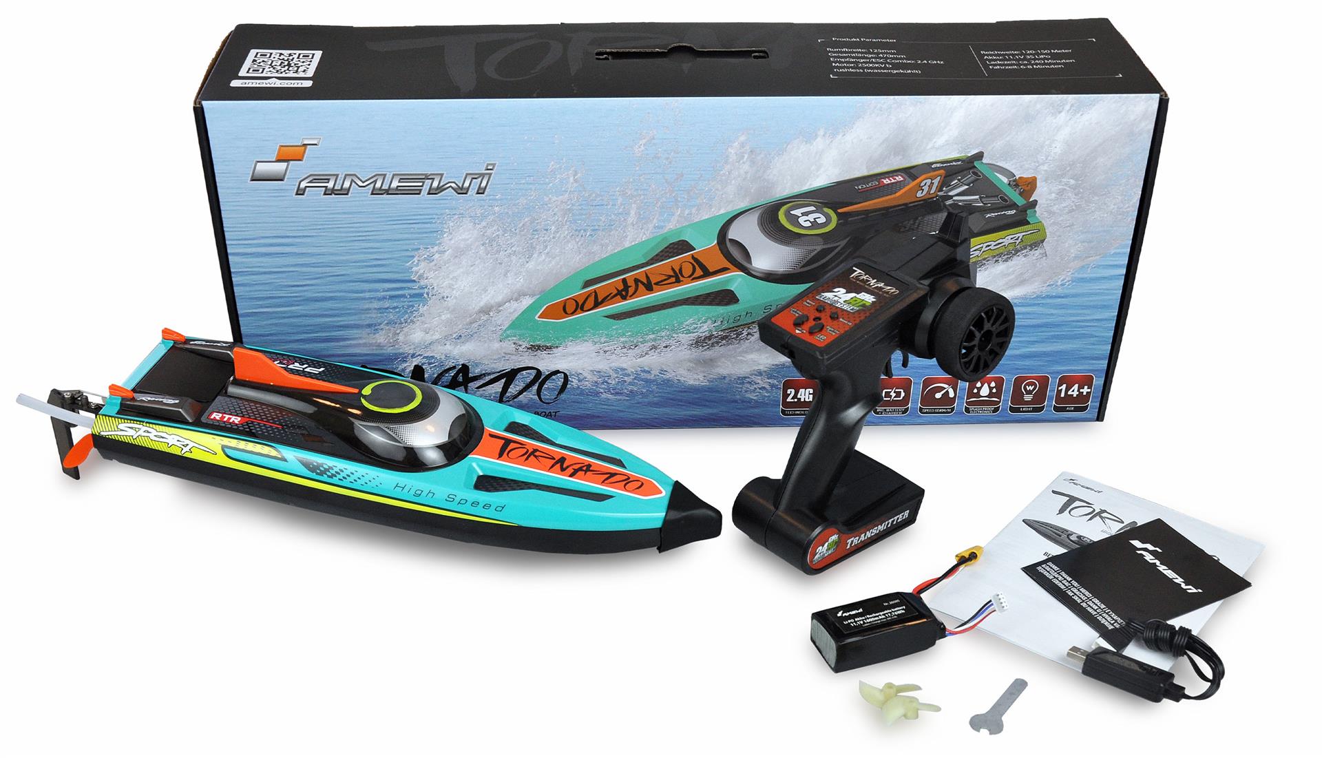 Amewi Tornado High Speed Boot brushless 450mm 2,4GHz RTR 26095