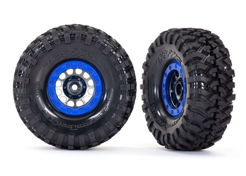 Traxxas Reifen auf Felge Method 105 1.9 schwarz/chrome beadlock blau 8182 - Abbildung 1