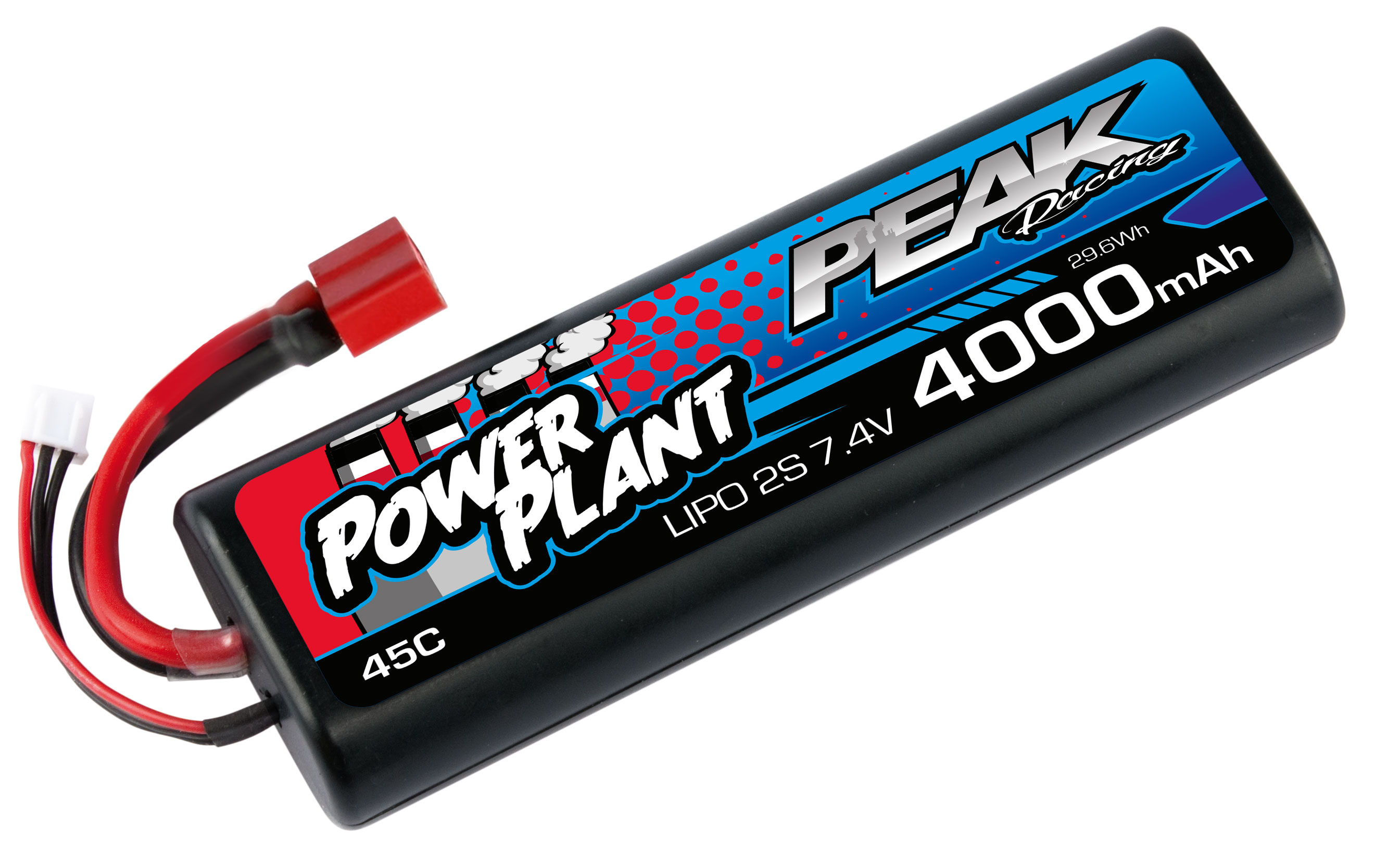 Power Plant POWER PLANT PEAK LIPO 2S-7.4V-4000-45C-DEANS 12AWG PEK00544