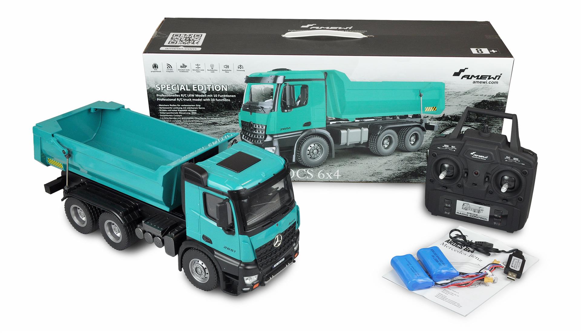 Amewi Mercedes-Benz LKW Kipper Pro Metall 2,4GHz RTR Petrol 22533 - Abbildung 2