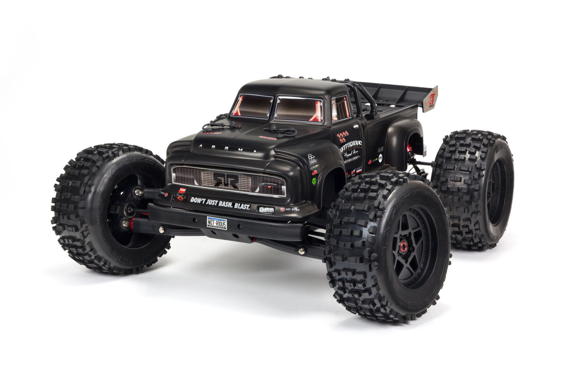 ARRMA 1/8 NOTORIOUS 6S V5 4WD BLX Stunt Truck w/ Spektrum RTR Black ARA8611V5T1