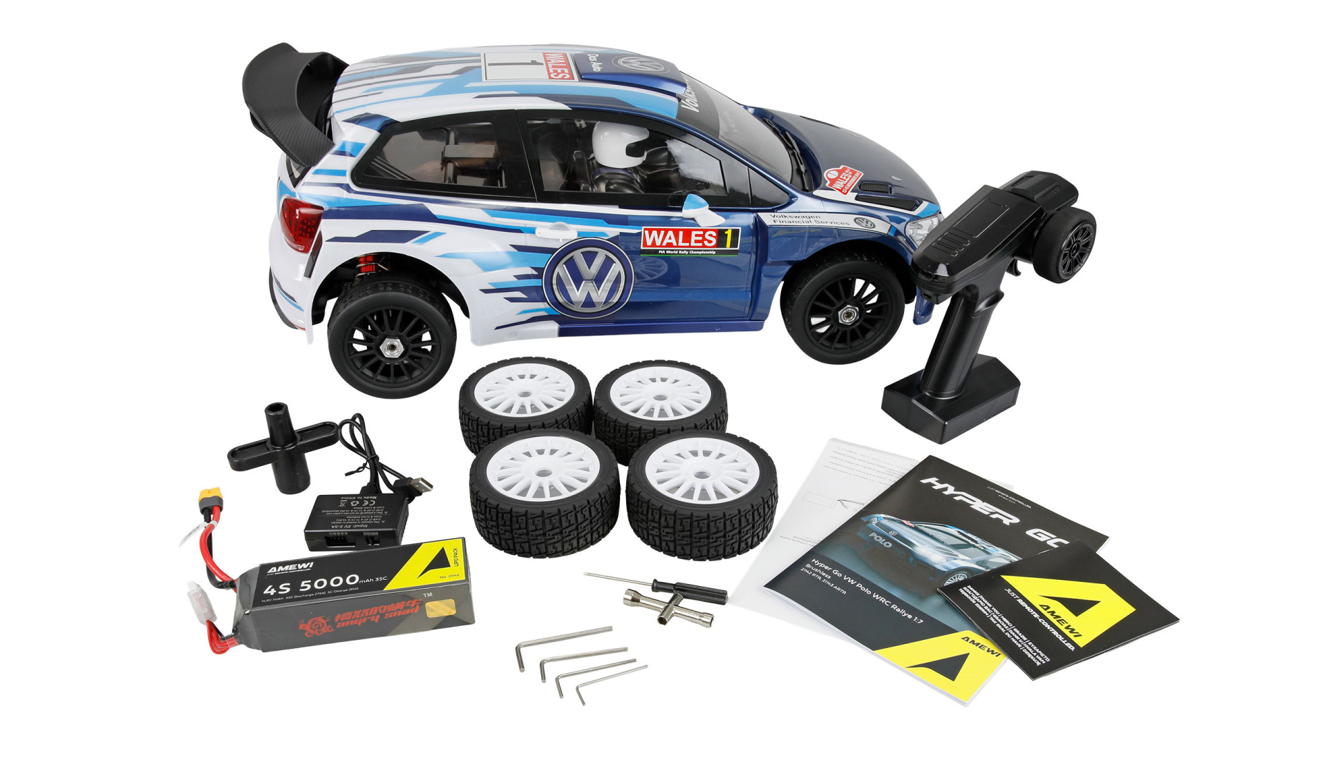 MJX Hyper GO 1/7 Volkswagen Polo R WRC 4WD RTR incl. Akku & Lader 21142 - Abbildung 9