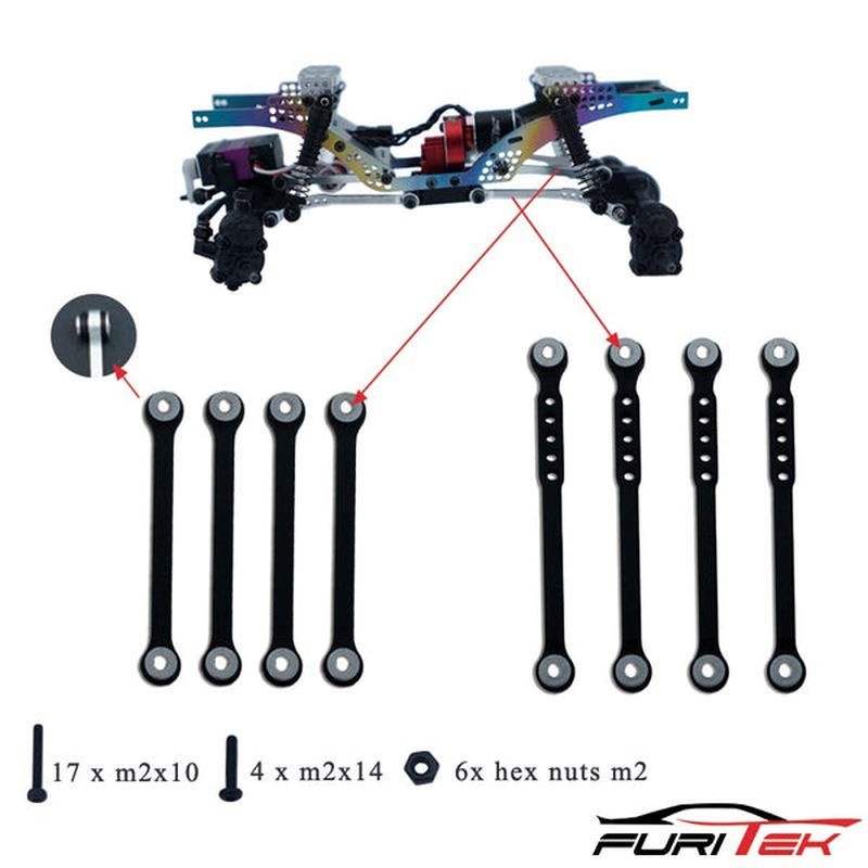 FURITEK ALU STOCK CLEARANCE LINKS SET FOR FCX24 - BLACK FCX24-LINKS FUR-2212