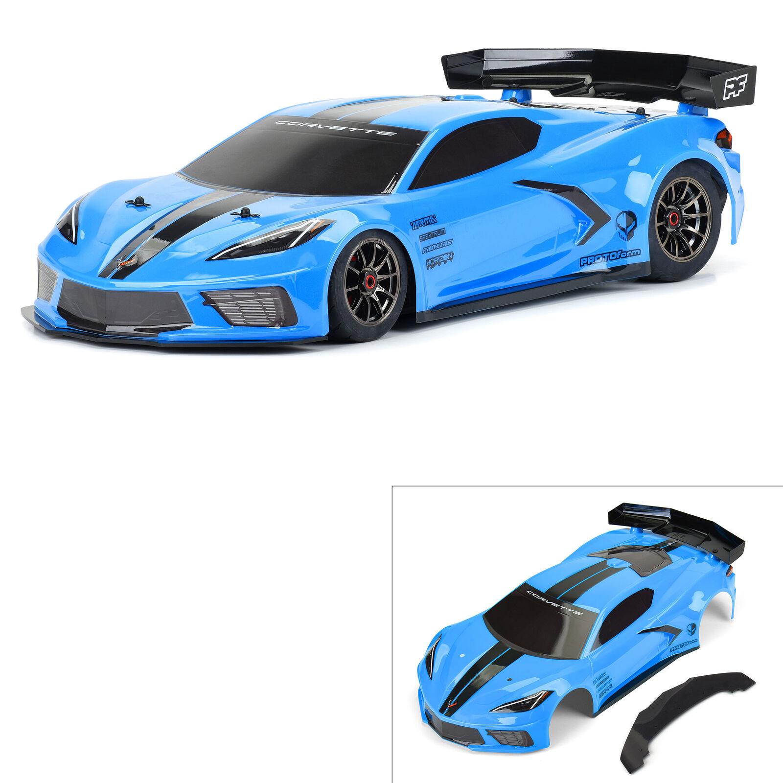 ProLine 1/7 Chevy Corvette C8 Karosserie lackiert (Blau): Felony
