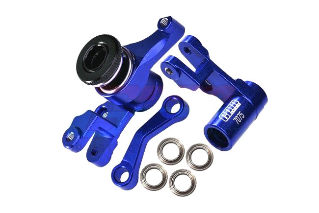 GPM Aluminium Lenkungs-Set eloxiert mit Kugellager blau TRX Slash, Stampede, Rustler, Hoss, Rally 4x4 SLA048NB