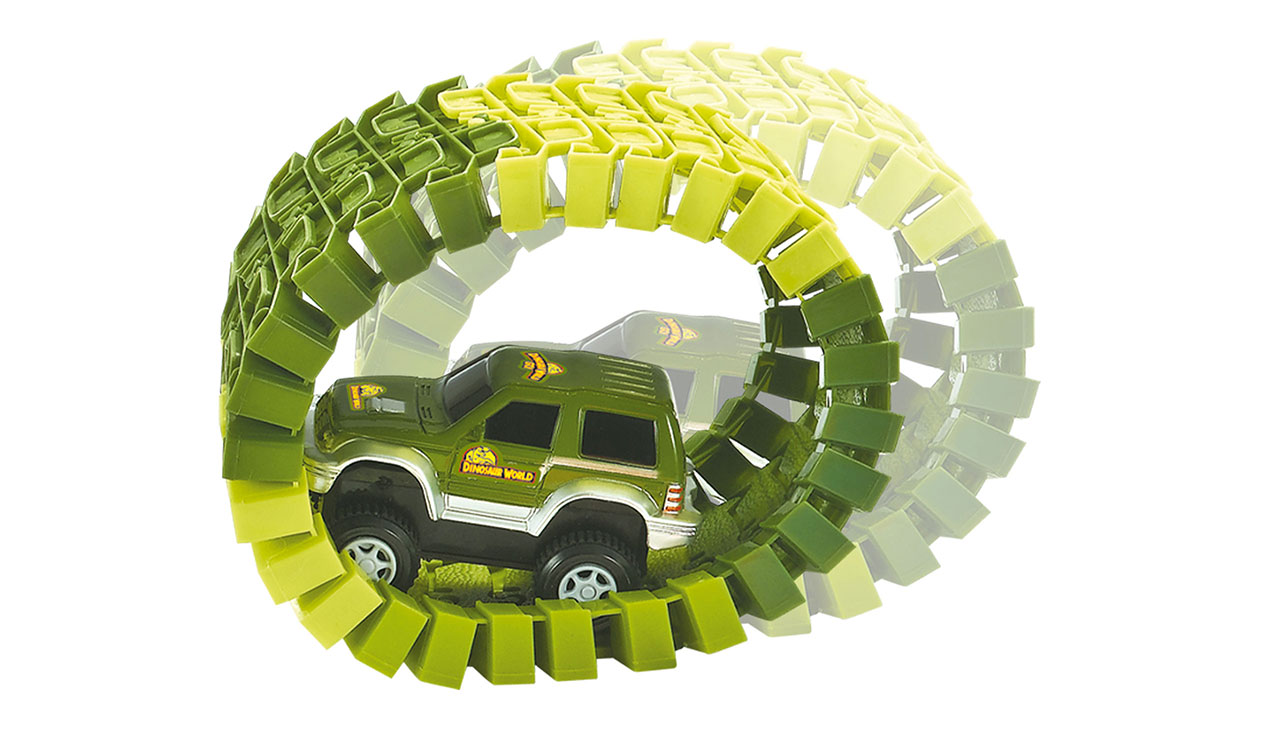 Amewi Magic Traxx Dino-Park, mit Brücke, MiniSet 108-teilig 100652