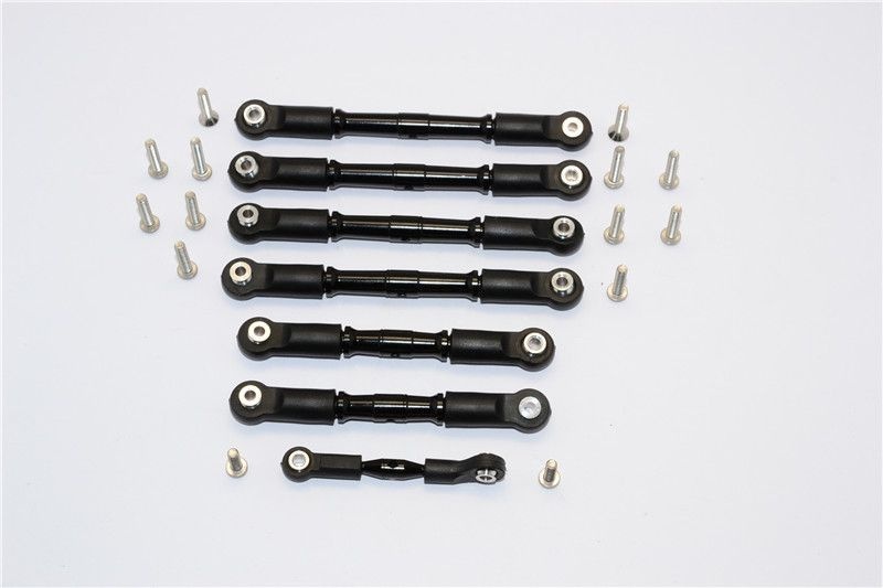 GPM Alu Spurstangen Set schwarz (7 Stk.) Traxxas Slash 4x4 LCG, Stampede 4x4