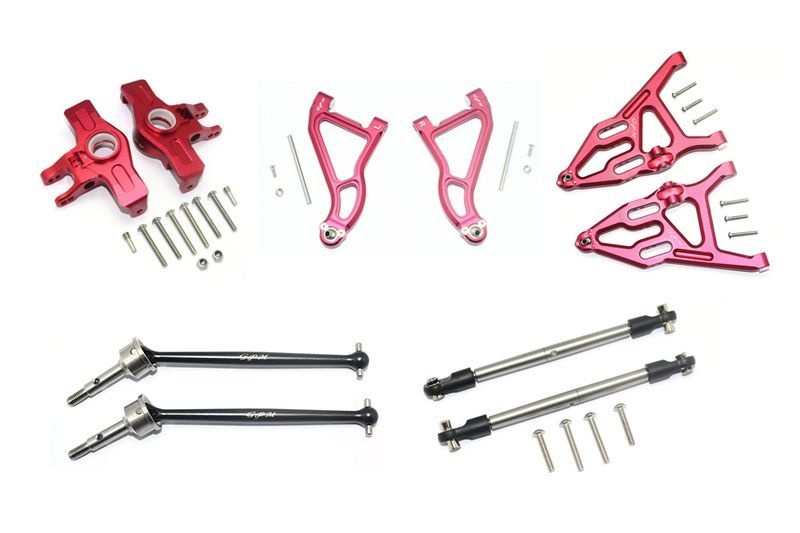 GPM Alu Aufhängung komplett Set vorn rot Traxxas UDR