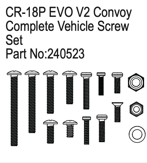 Hobby Plus Complete Vehicle Screw Set, Convoy EVO V2 240523