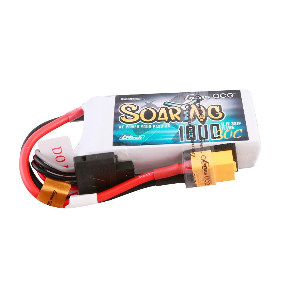 Gens Ace G-Tech Soaring 1000mAh 11.1V 30C 3S1P Lipo Akku Pack mit XT60 Stecker GEA103S30X6GT