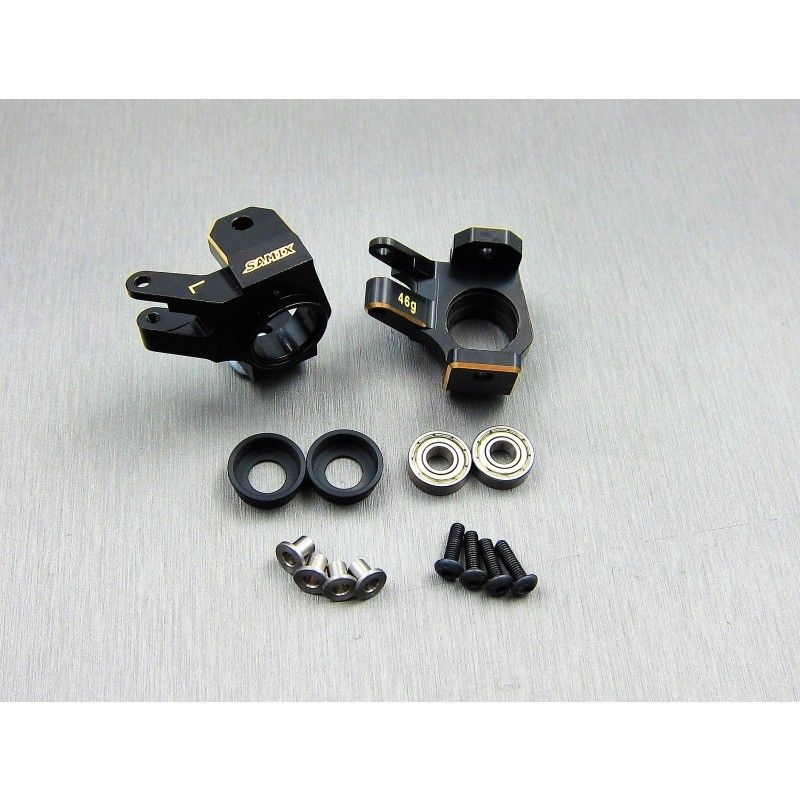 SAMIX Messing Lenkhebel verstärkt schwarz für Axial SCX10-2 SCX2-4412BK