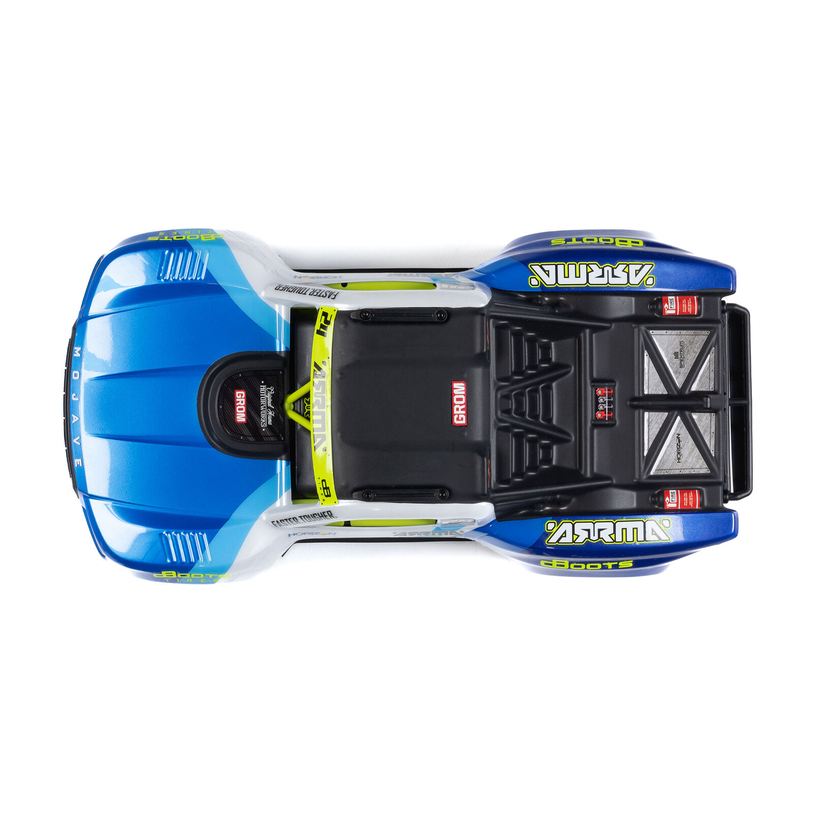 ARRMA MOJAVE GROM MEGA 380 Brushed 4X4 Small Scale Desert Truck RTR mit Akku & Lader, Blue/White ARA2104T2