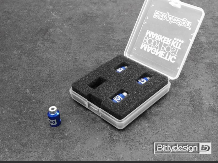 Bittydesign Body Post Marker kit Blue - 1/10 scale Model Cars BDBPMK10-BE