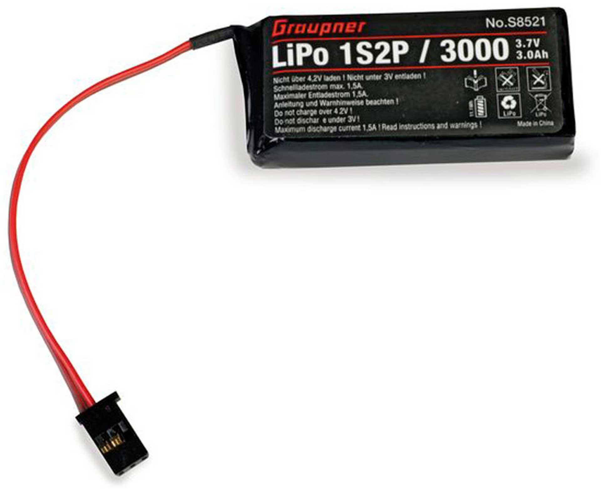 GRAUPNER SENDERAKKU LIPO 1S2P/3000 3,7V S8521