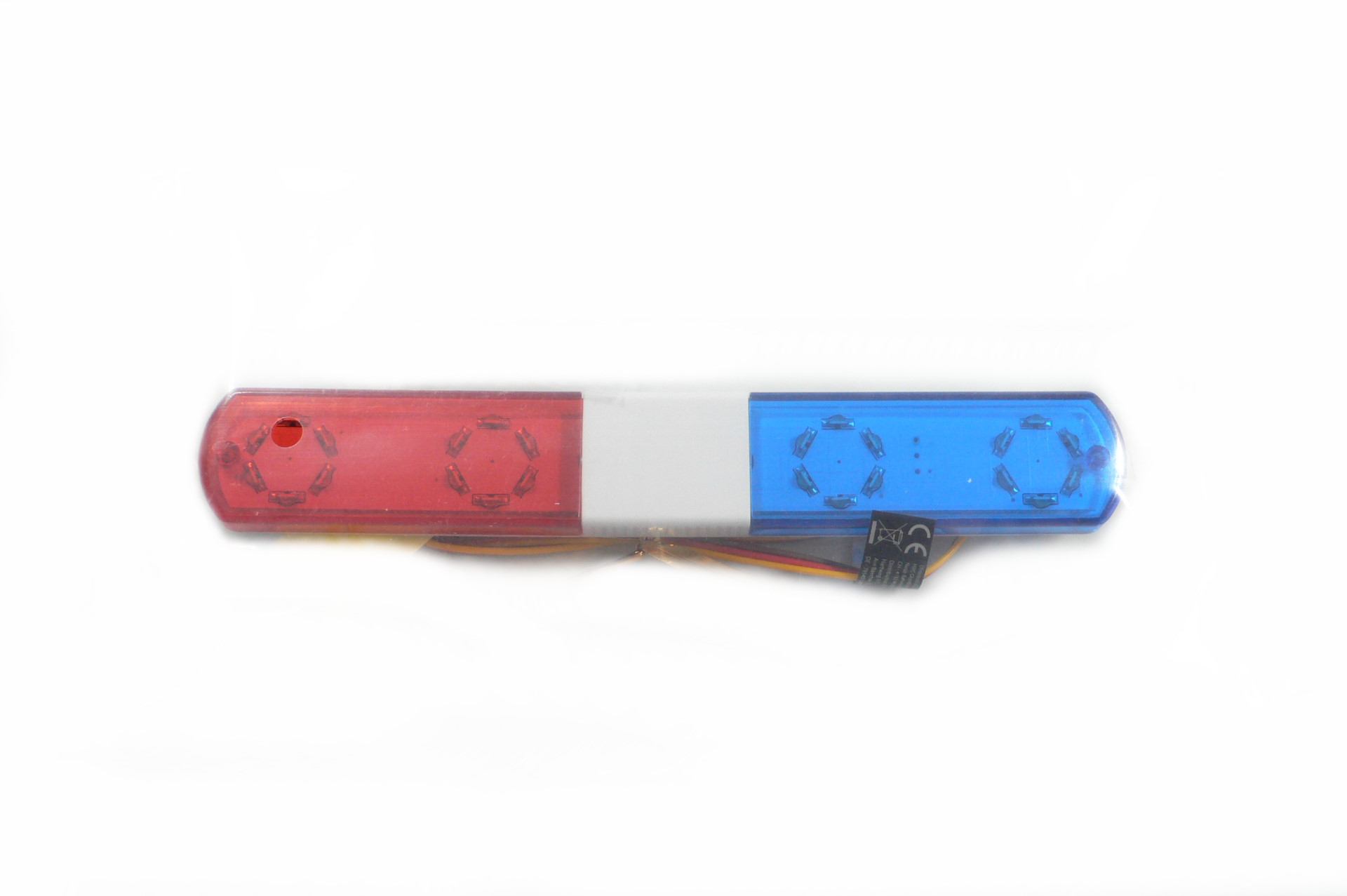 HRC Dachleuchten V3 flach Blau/Rot Police LED Lichtset wide 1/10 1/8 JR Stecker HRC8733WU - Abbildung 1