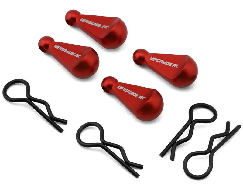 Upgrade RC 1/10 Karosserie-Clips mit Aluminium-Griff rot (4)